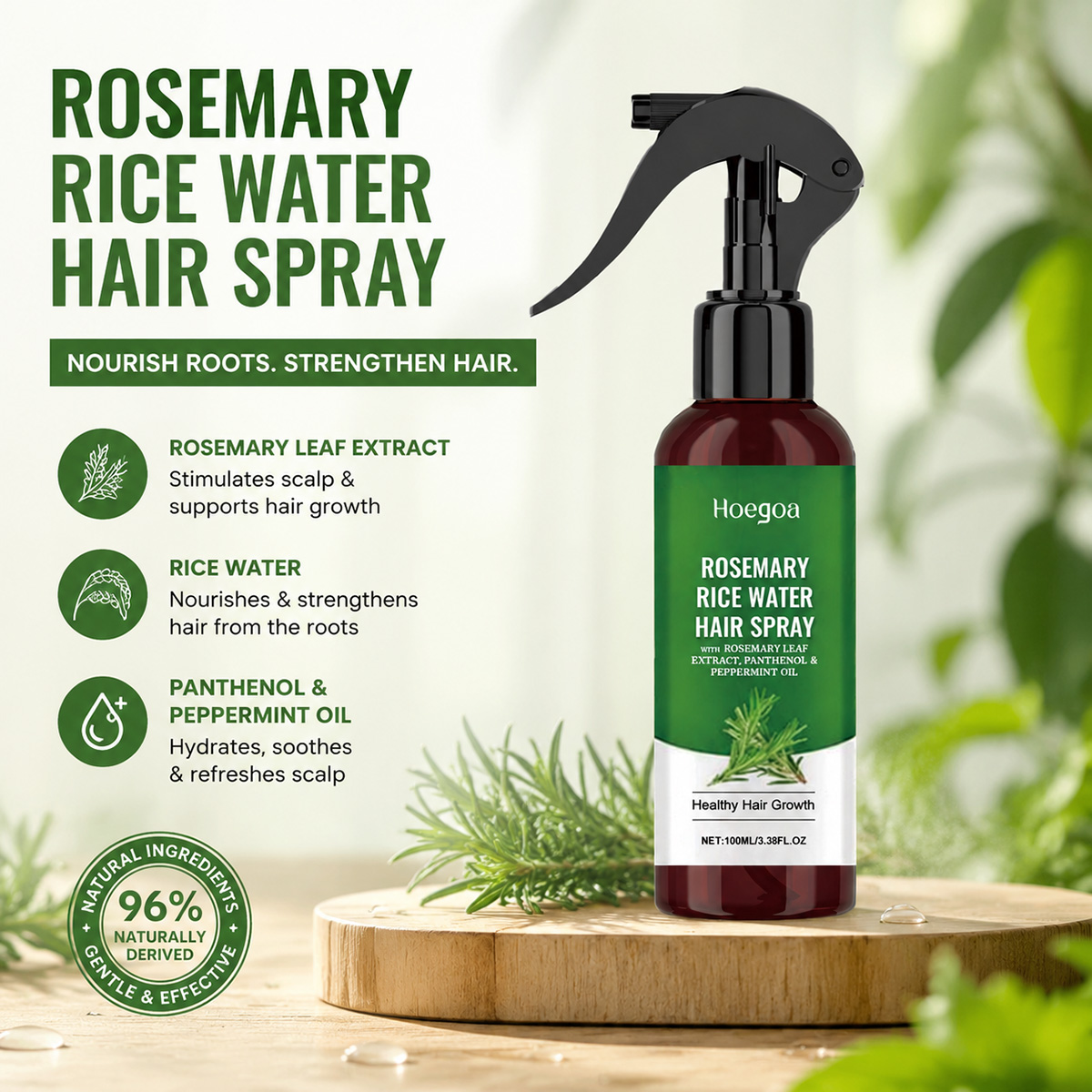 Rosemary Rice Water Hair Spray - Rose Water Spray 评论和价格